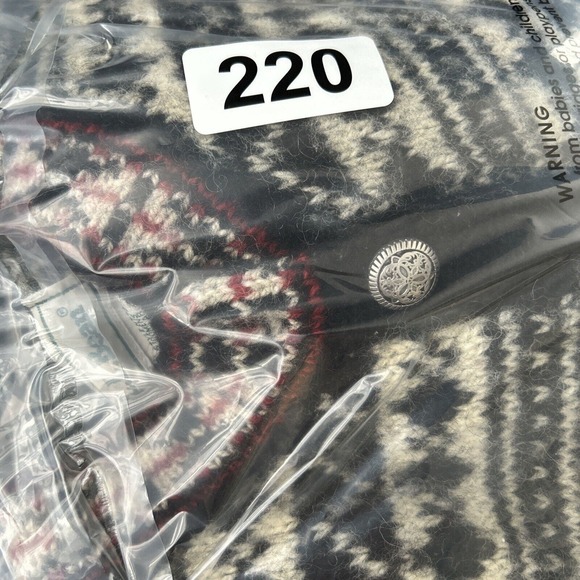 Vtg L.L. Bean Wool Blend Nordic fair isle Cardigan Silver‎ Buttons Sz XS USA - Picture 7 of 7